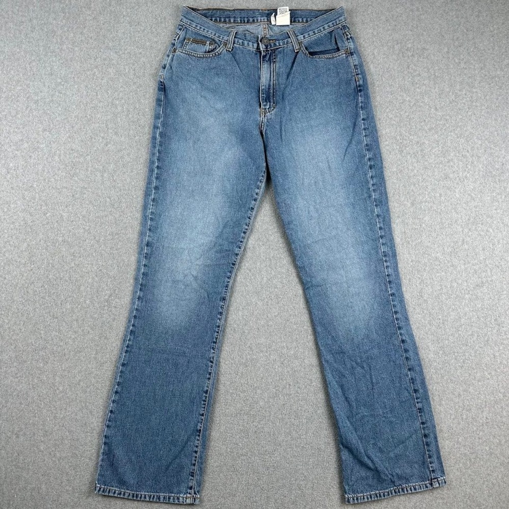 Vintage USA Calvin Klein Jeans Womens Size 10 Bootleg Sand Blast Distress‎